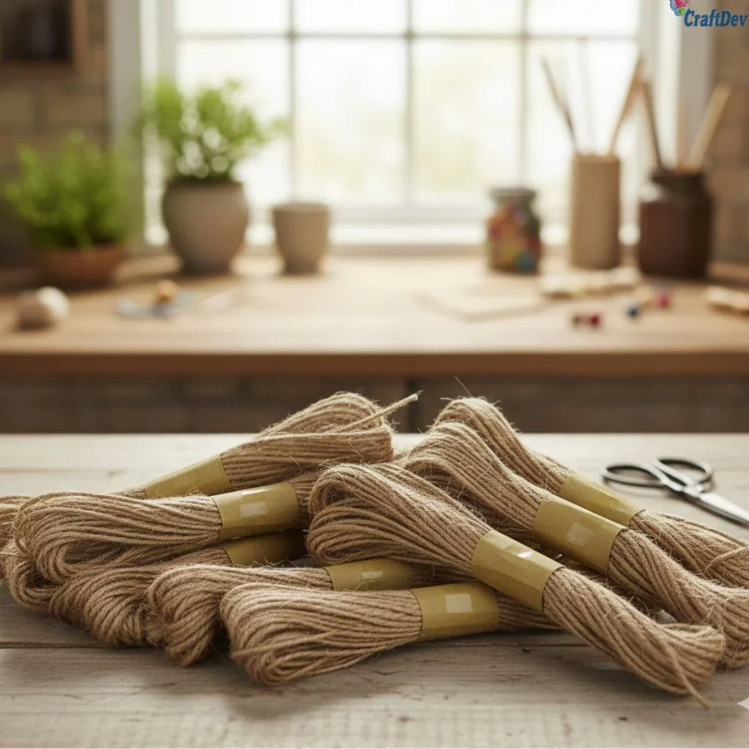 Joot Thread Plain Jute Thread Set | 12 Pieces for Craft & DIY – Inkarto