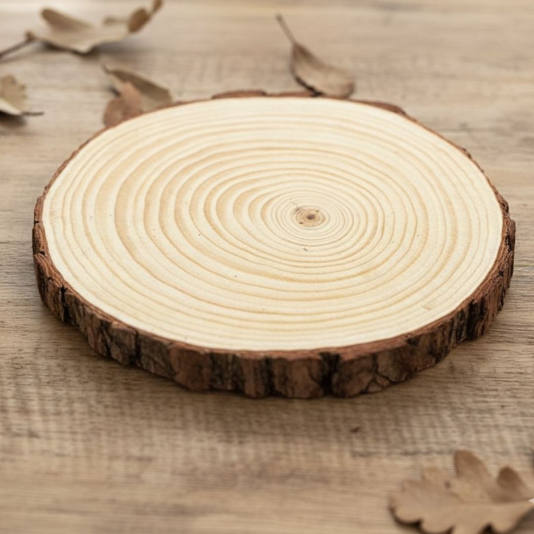 Natural Round Wood Slice for Rustic Decor & Crafts | 22–25cm (pack 1)