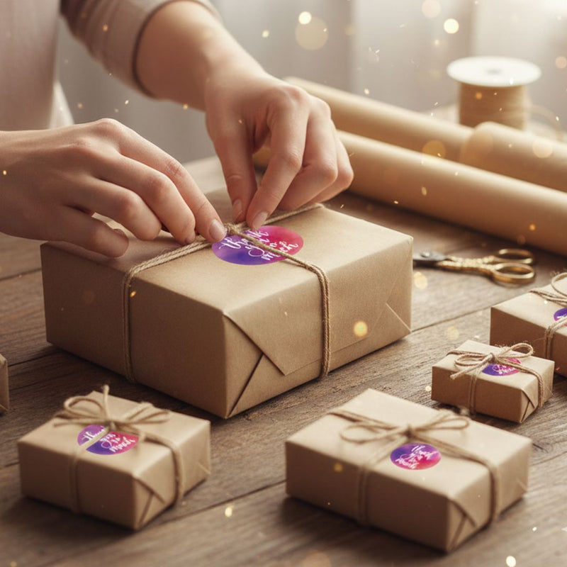 Thank You Stickers Roll for Gift Packaging & Orders ( 500 stickers Roll 1 Inch)