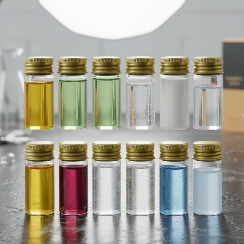 Mini Glass Bottles With Gold Cap 10ML 22X50MM l Pack of contains 8 Pcs