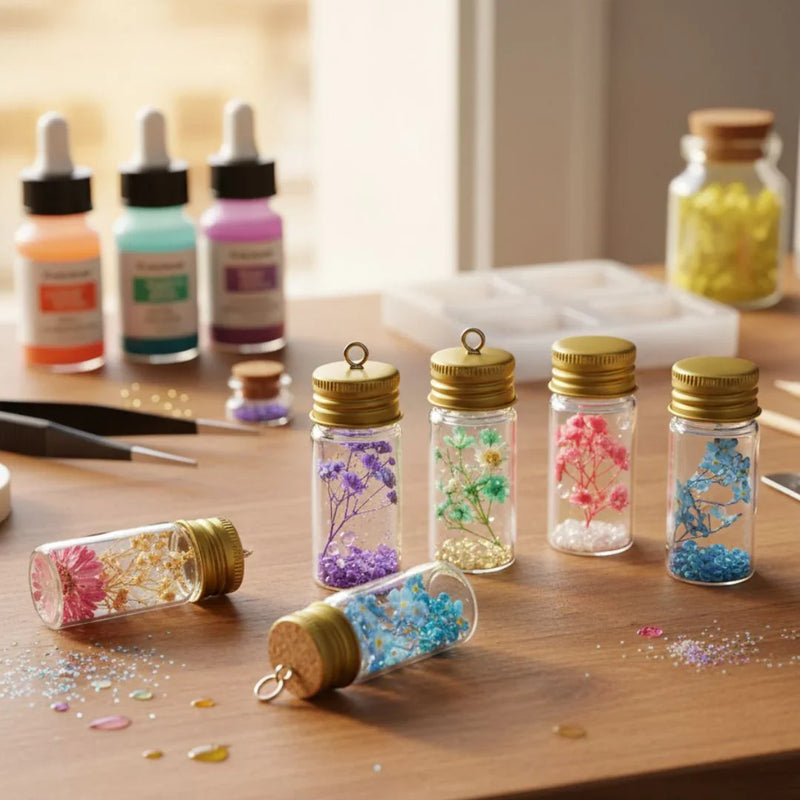 Mini Glass Bottles With Gold Cap 10ML 22X50MM l Pack of contains 8 Pcs