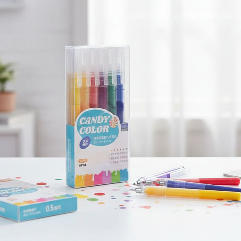 Artist Fluid Gel pen with fine Japanese tips l Doodling, Mandala Pens, Scrapbooking l pack of 6 colors