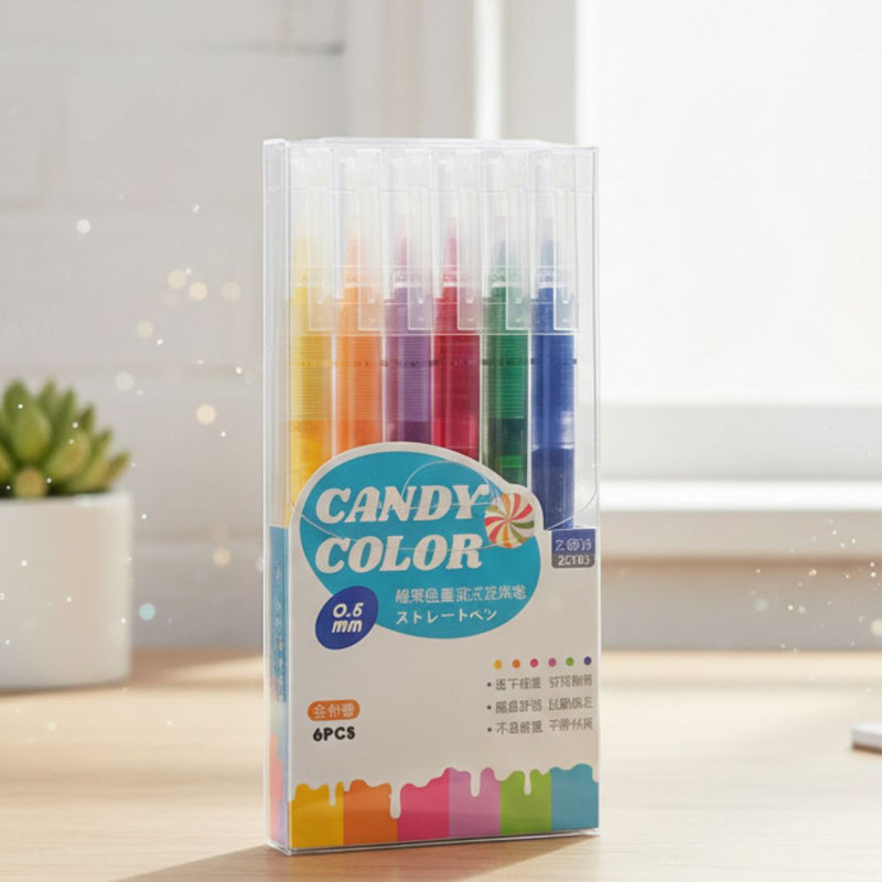 Artist Fluid Gel pen with fine Japanese tips l Doodling, Mandala Pens, Scrapbooking l pack of 6 colors