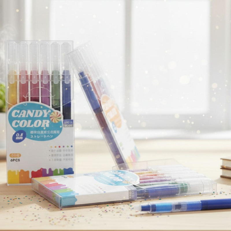 Artist Fluid Gel pen with fine Japanese tips l Doodling, Mandala Pens, Scrapbooking l pack of 6 colors