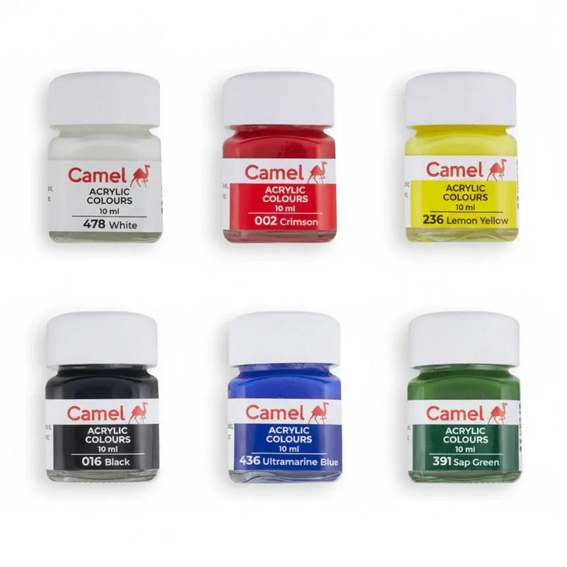 Camel Acrylic Colours Set | 6 Shades (pack of 1)