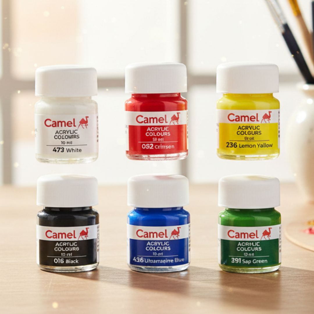 Camel Acrylic Colours Set | 6 Shades (pack of 1)