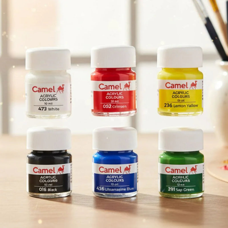 Camel Acrylic Colours Set | 6 Shades (pack of 1)