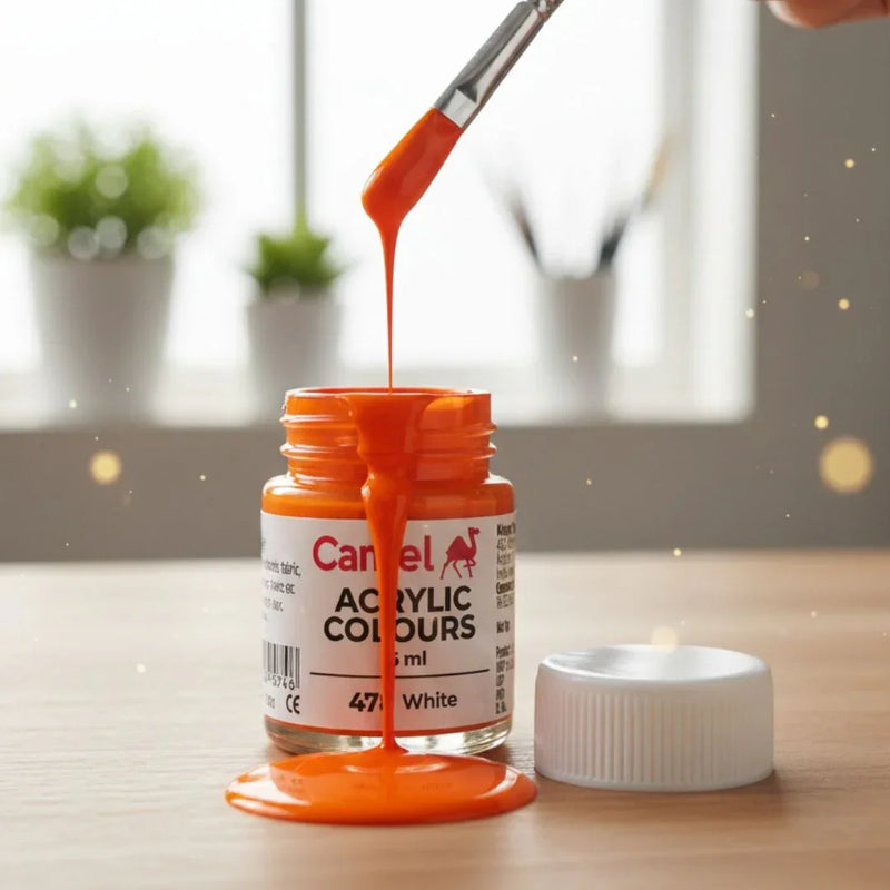 Camel Acrylic Colour Orangr 15ml ( 1 bottel)