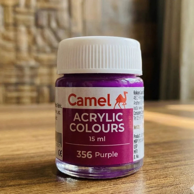 Camel Acrylic Colour Purple | 15 ml (pack of 1)