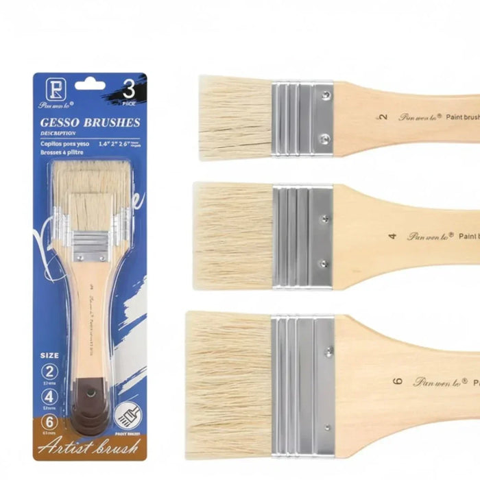 3Pc Gesso Brush Off White Bs8033