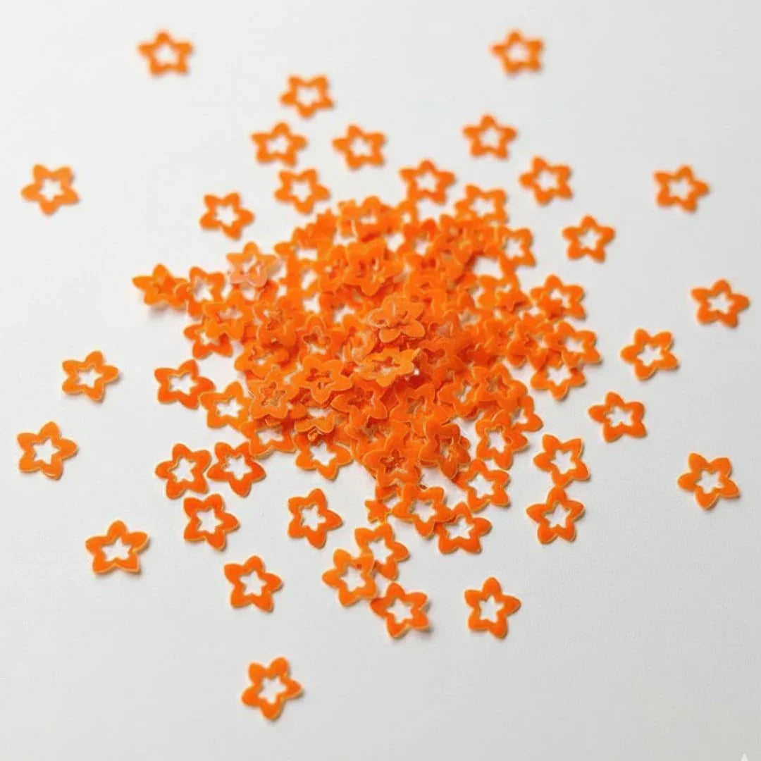 Star Flower 7Mm D Orange 10Gm Sequins Code -Qs10I