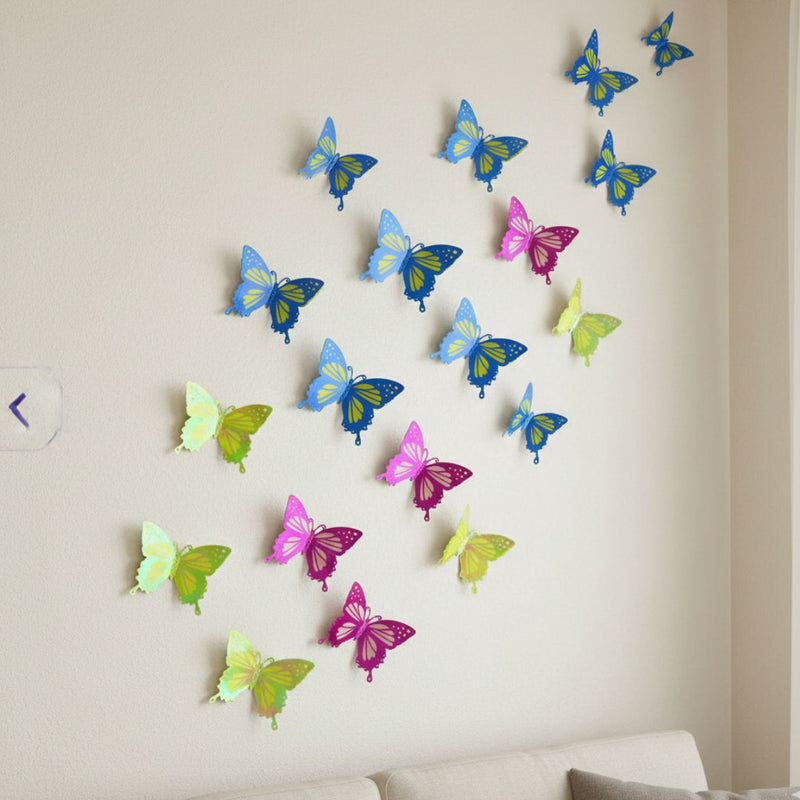 Sparkling 3D Metallic Butterfly Stickers - 12 Piece Set ( pack of 1)