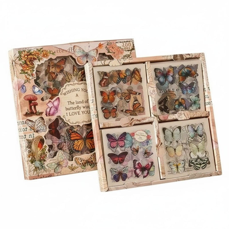 Butterfly Wings Decorative Stickers Box l Pack of 1 contains 100 sheets