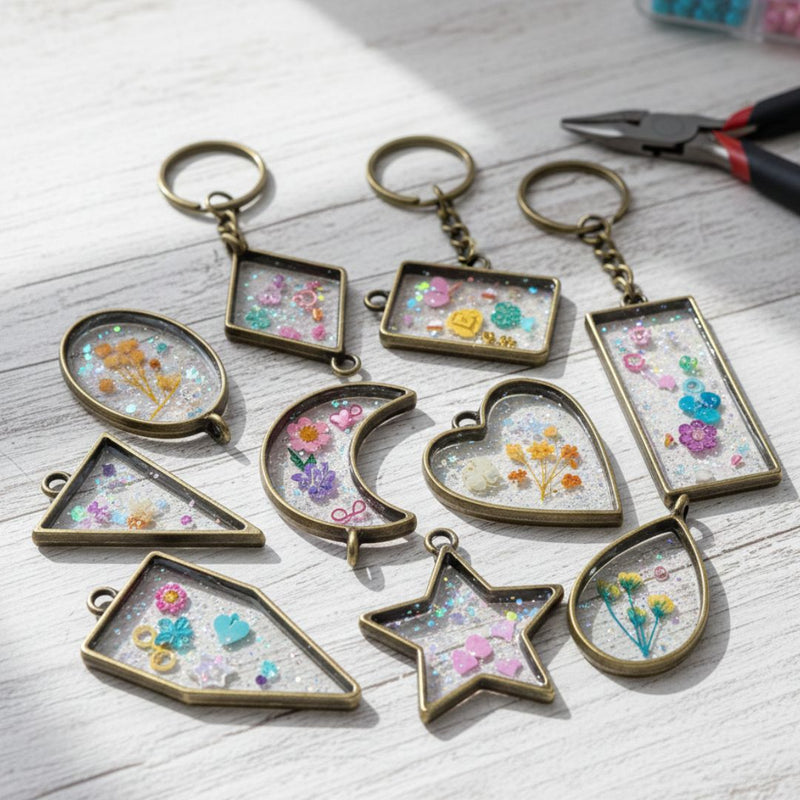 Copper Mix Shape Bezels 10pc for Resin Art ( pack of 1)