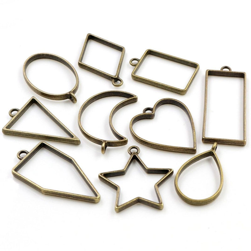 Copper Mix Shape Bezels 10pc for Resin Art ( pack of 1)