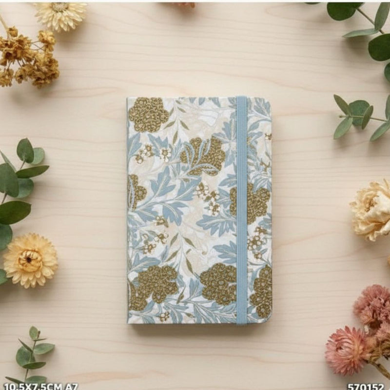 A7 Vintage Floral Mini Diary | Pocket Size Journal 10.5 × 7.5 cm (pack of 1)