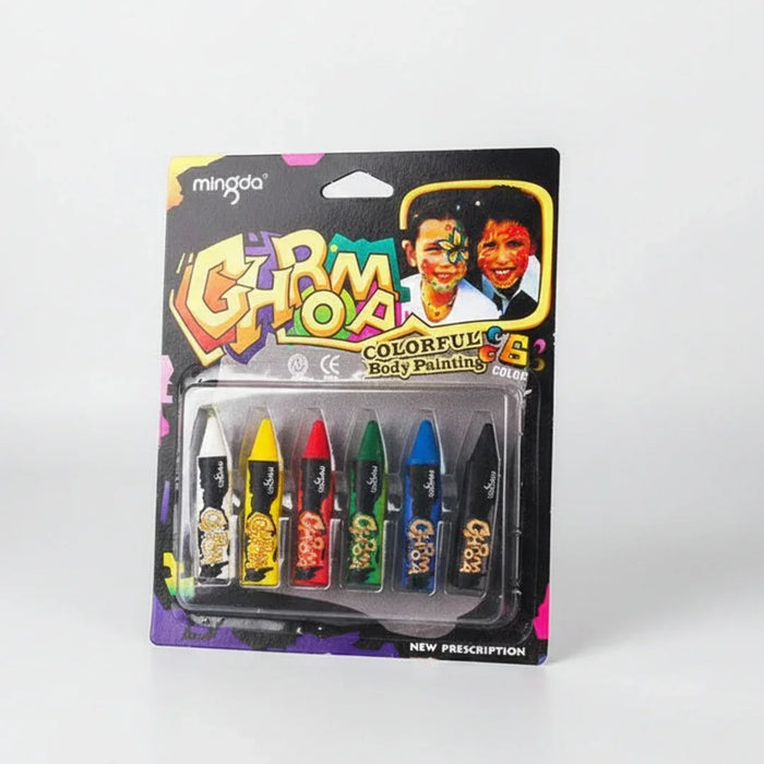 (Buy 1 Get 1 Free) 6 Color Face Paint Crayon Set – Vibrant & Easy to Apply (pack of 1)