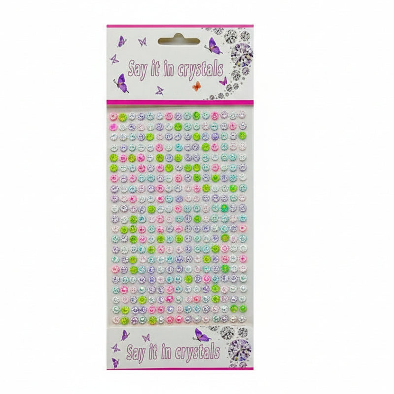 Sparkling Dotted Crystal Stickers for Crafts & Decor (pack of 1)