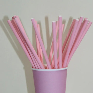 Colorful Plain Paper Straws for Drinks & Crafts (25 Pcs Pack of 1)
