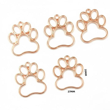 Rose Gold Paw Shape Bezels for Resin Art & Jewelry (5 Pcs) pack of 1