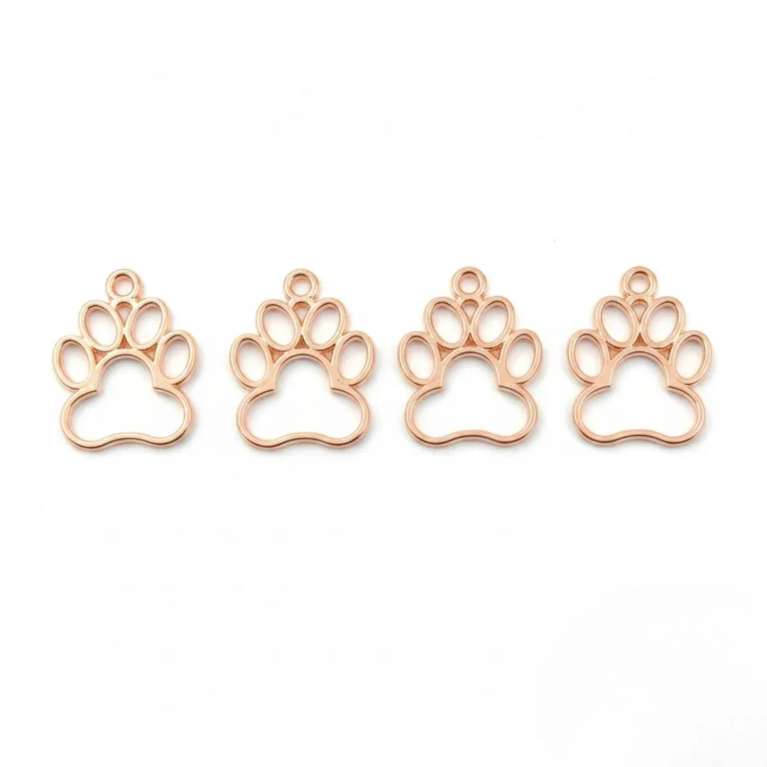 Rose Gold Paw Shape Bezels for Resin Art & Jewelry (5 Pcs) pack of 1