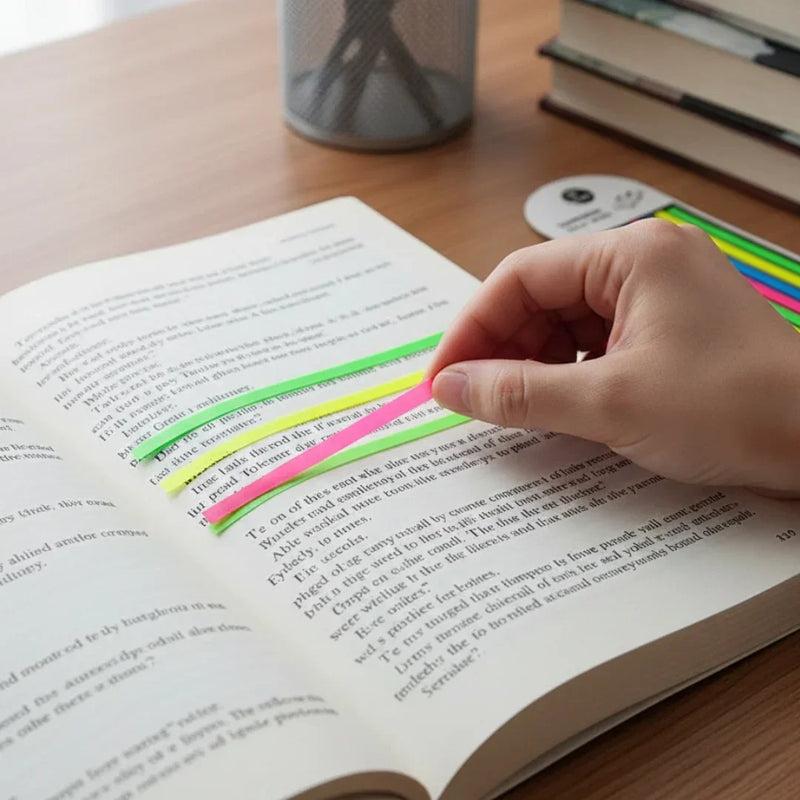 Transparent Sticky Notes Neon 8 Strip  14Cmx5Mm (pack of 1)