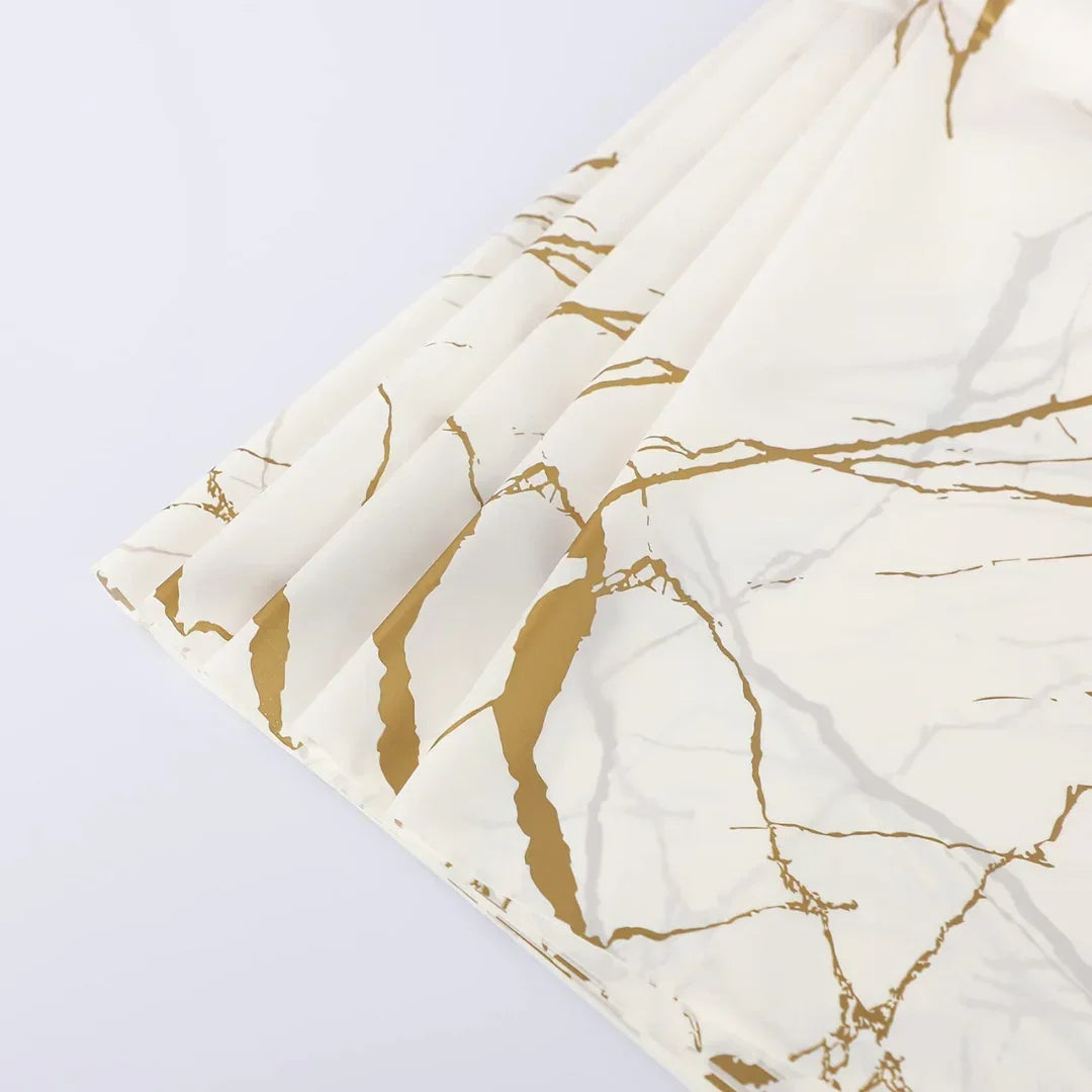 Premium White marble Wrapping Paper Plastic  Pack of 20 Sheets