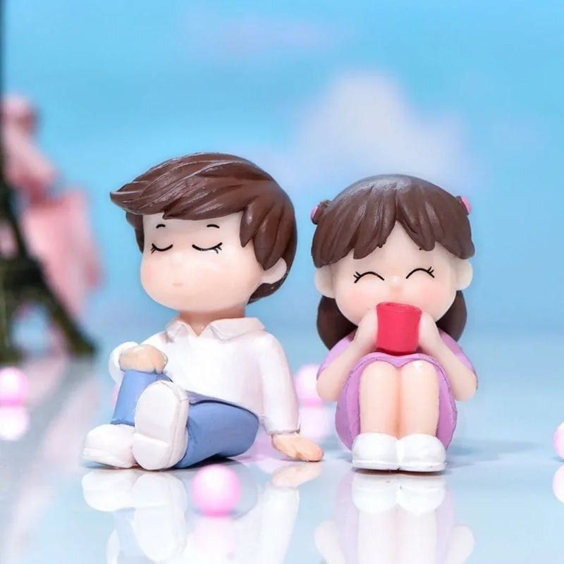 Miniatures Cute Boy & Girl Sitting (2pcs) Pack of 1