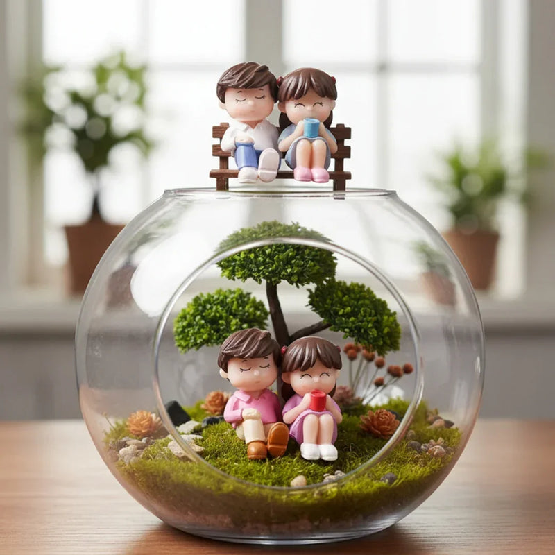 Miniatures Cute Boy & Girl Sitting (2pcs) Pack of 1