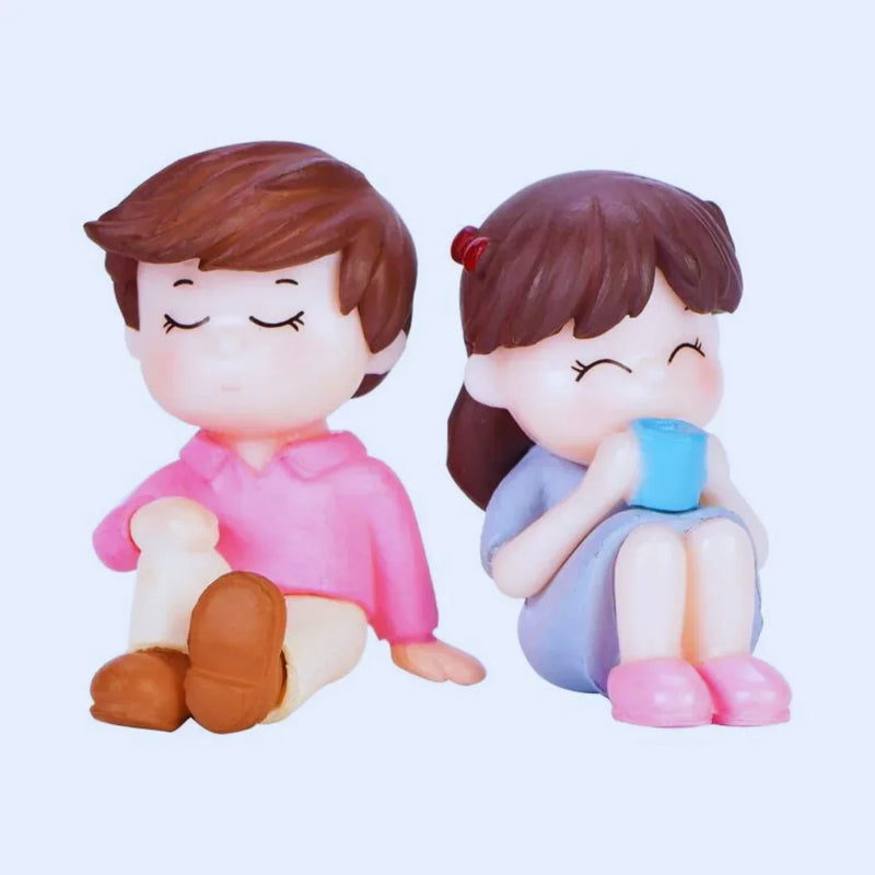 Miniatures Cute Boy & Girl Sitting (2pcs) Pack of 1