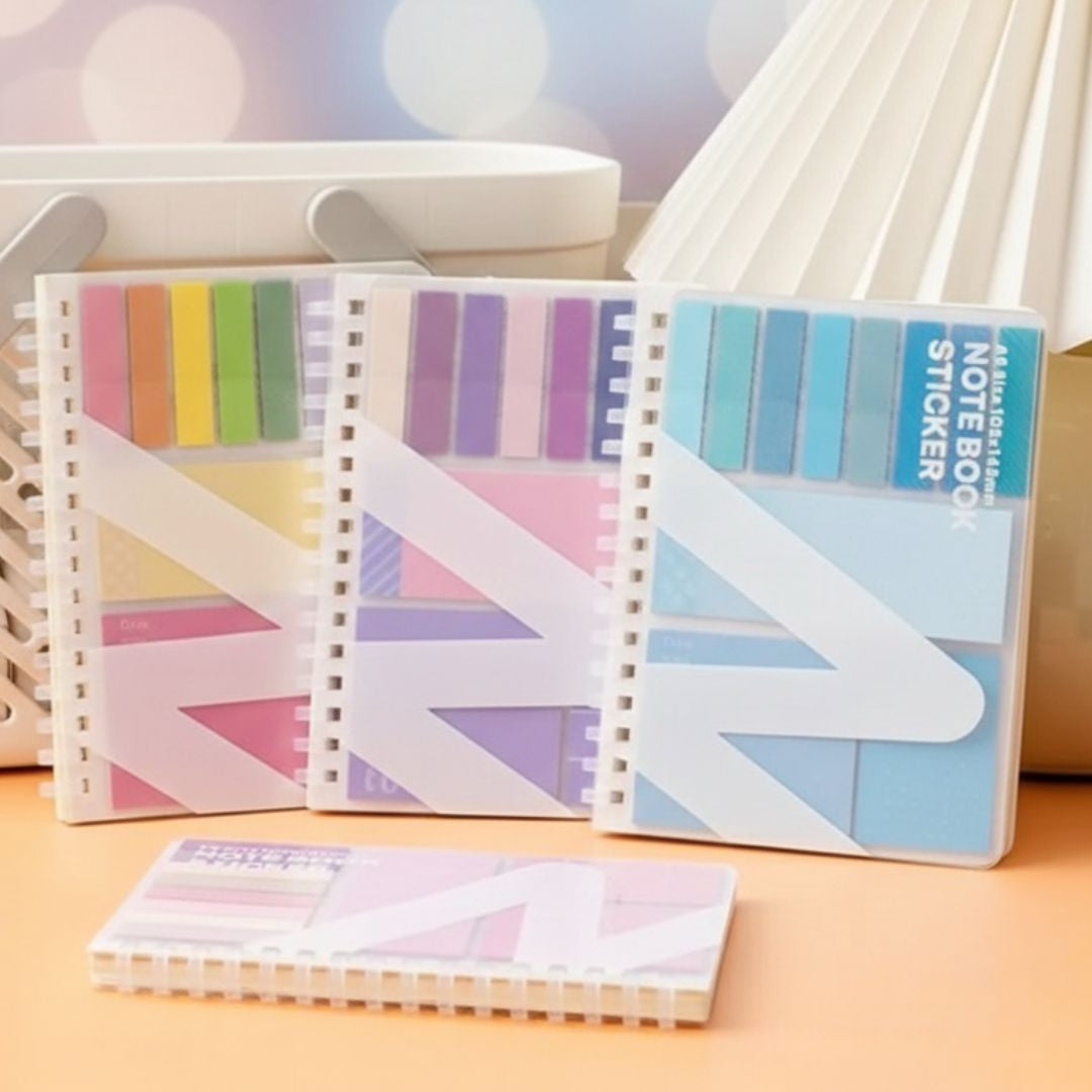 Cute Dreamy 2 in 1 A6 planner l Pack of 1 contains 11 designsx20 each (sticky notes) + 60 ruled pages diary