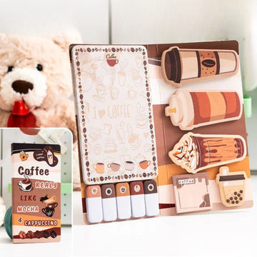 (440 sticky notes ) Coffee & Bakery Printed Sticky Notes l Pack of 1 contains 11 design x40 each