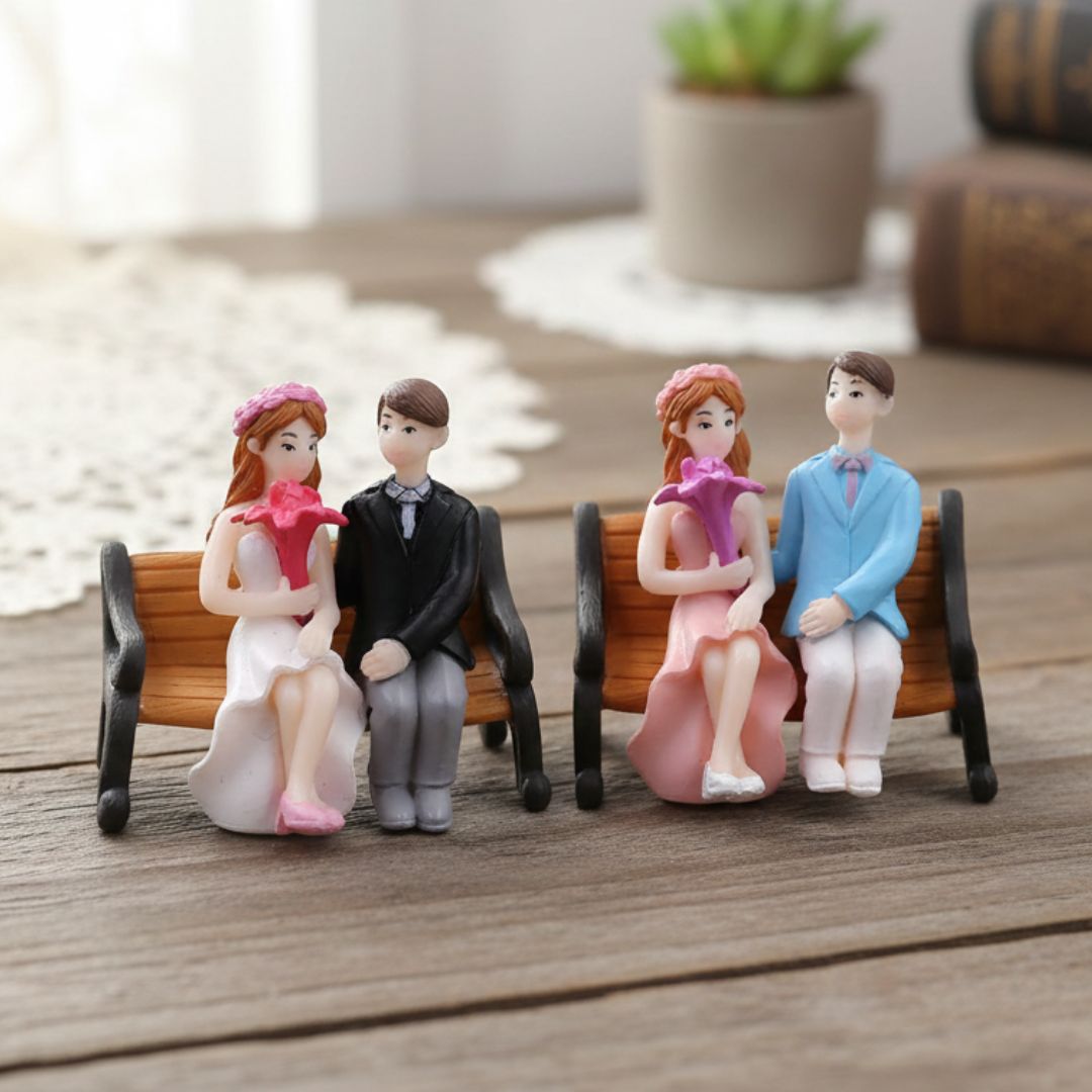 Miniatures Cute Couple Bench (3Pcs) Pack of 1
