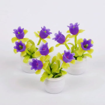 Miniature Potted Flowering Trees (Set of 4) for Fairy Gardens & Models