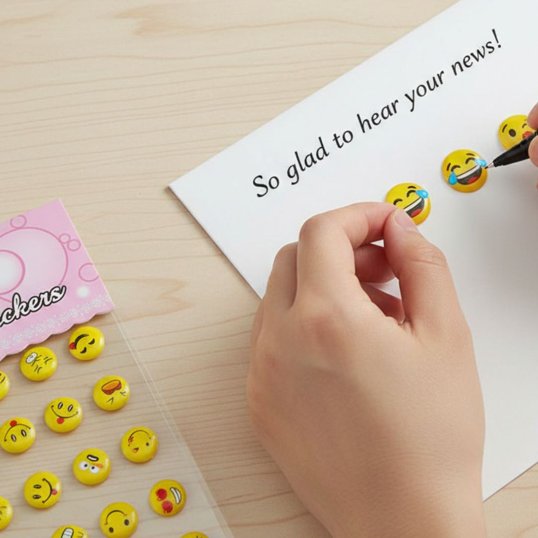 Smile Crystal Gems Sticker Small pack of 1