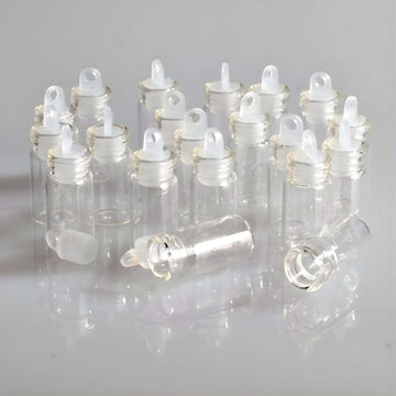 Tiny Glass Message Bottles with Lids ( Size:11x22mm) 12pcs Pack of 1