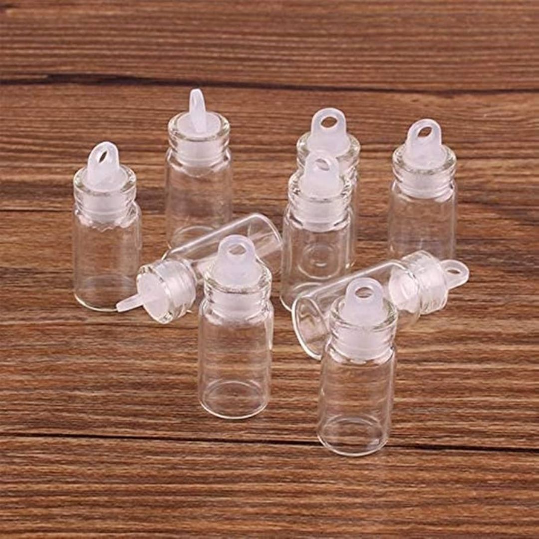 Tiny Glass Message Bottles with Lids ( Size:11x22mm) 12pcs Pack of 1