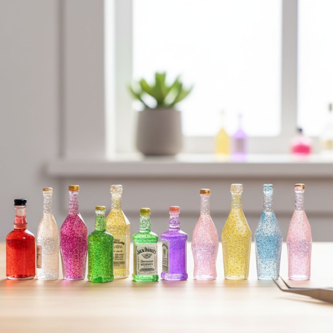 Cute Colorful Miniature Bottles for Crafts & Decoration (10 pcs) Pack of 1