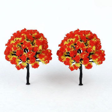 Miniature Red Tree Decorative Model (6cm) 2pcs-Pack of 1