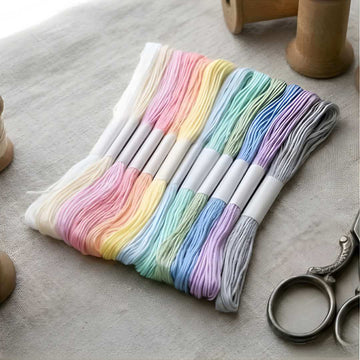 Threads Soft Cotton Mix Colours l 8 Meters each l  Pack of 1 contains 12 threads