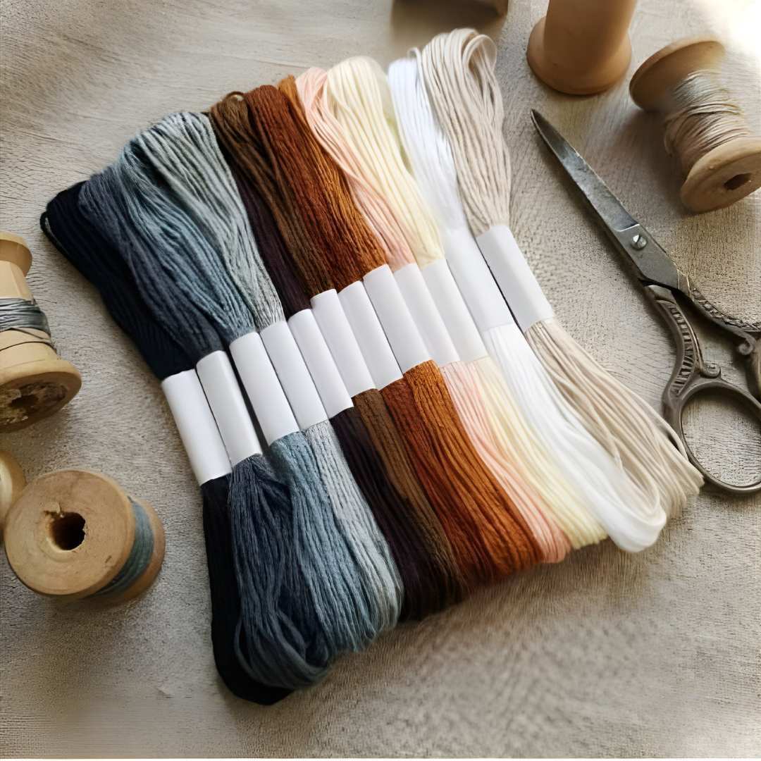 Threads Soft Cotton Mix Colours l 8 Meters each l  Pack of 1 contains 12 threads
