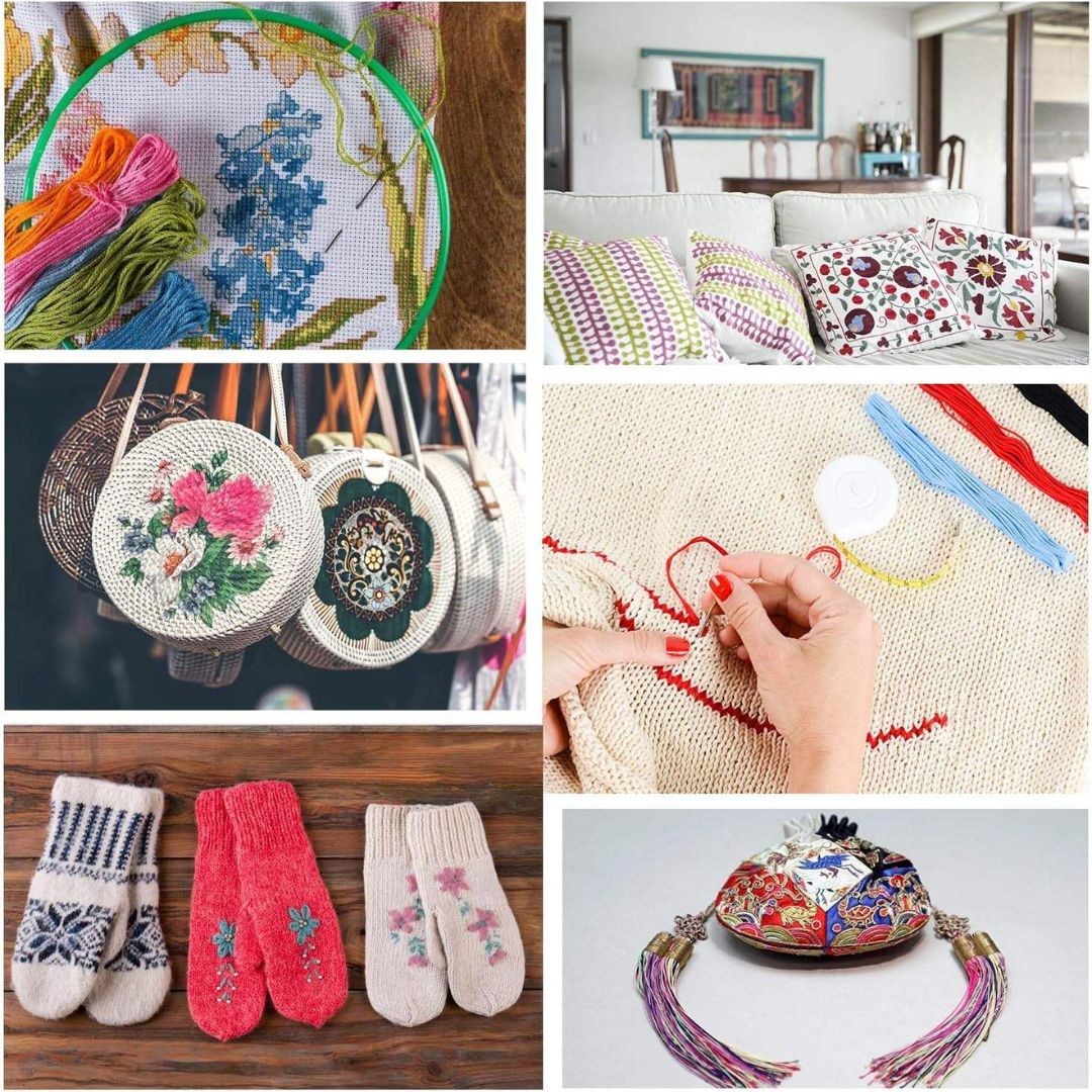 Threads Soft Cotton Mix Colours l 8 Meters each l  Pack of 1 contains 12 threads