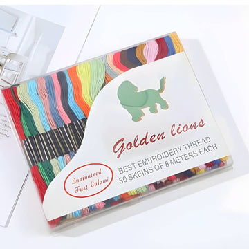 Threads Soft Cotton Mix Colors l 8 Meters each (50pcs)  Pack of 1