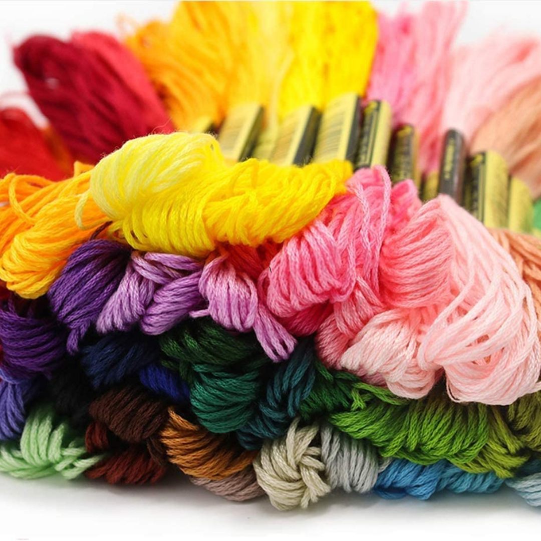 Threads Soft Cotton Mix Colors l 8 Meters each (50pcs)  Pack of 1