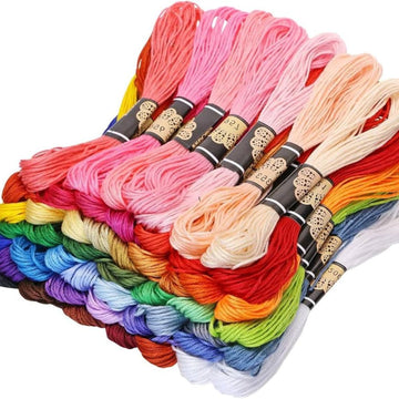 (50 Pieces) Threads Soft Cotton Mix Colors l 8 Meters each | Contains 50 threads | Value pack