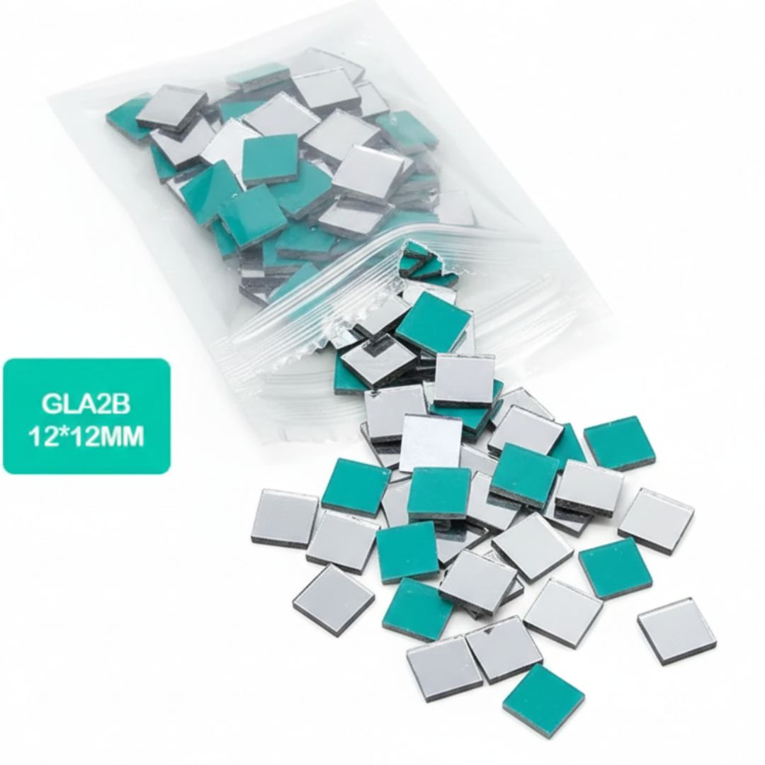 Square Mirror Glass Tiles for Lippan Art (12x12mm)