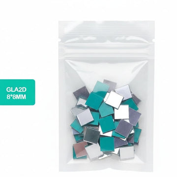 Small Square Mirror Glass Pieces for Lippan Art & Crafts (8x8mm) pack of 1