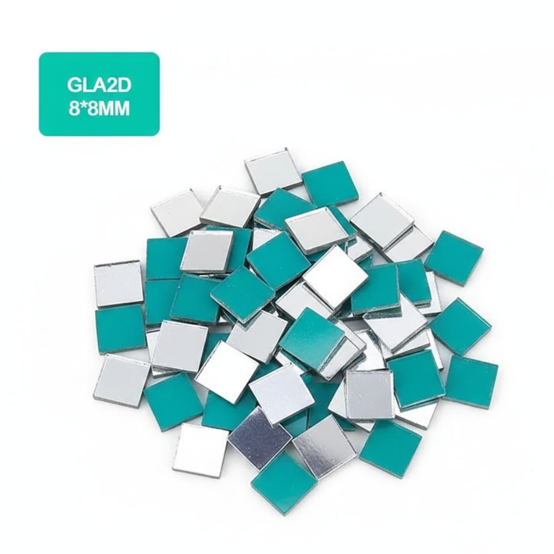 Small Square Mirror Glass Pieces for Lippan Art & Crafts (8x8mm) pack of 1