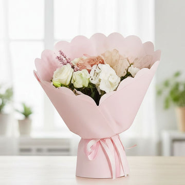 Baby pink Wrapping Paper Petal Shaped Bouquet Floral Wrap Flower Packaging Paper l Pack of 1 contains 10 sheets