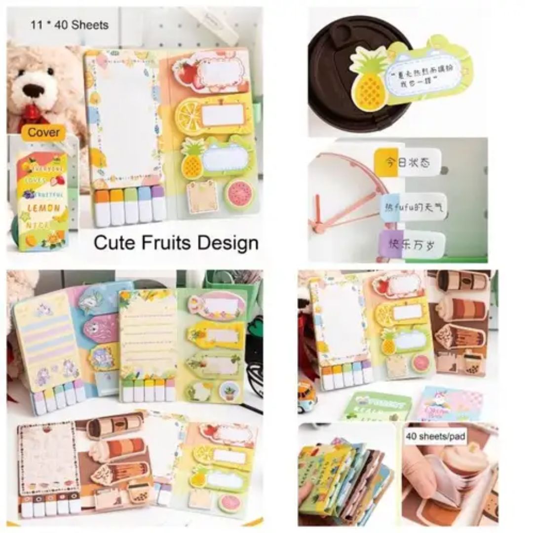 (440 pcs ) Cute Candy Sticky Note Colorful Design Memo Pad l 12 Designs l Pack of 1